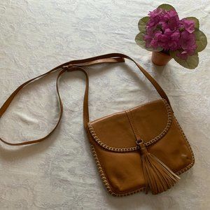 CLARKS Leather Crossbody bag with tassel